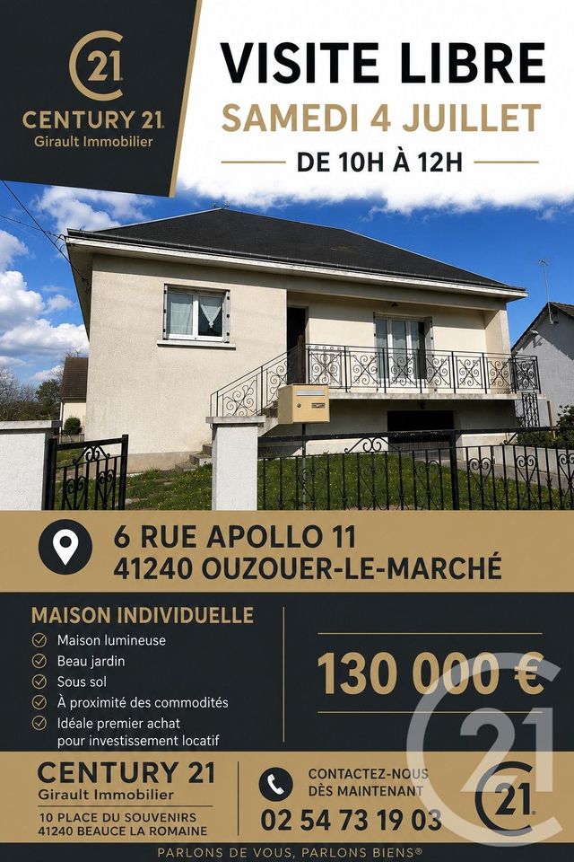 Maison &agrave; vendre - 4 pi&egrave;ces - 92,98 m2 - Beauce La Romaine - 41 - CENTRE