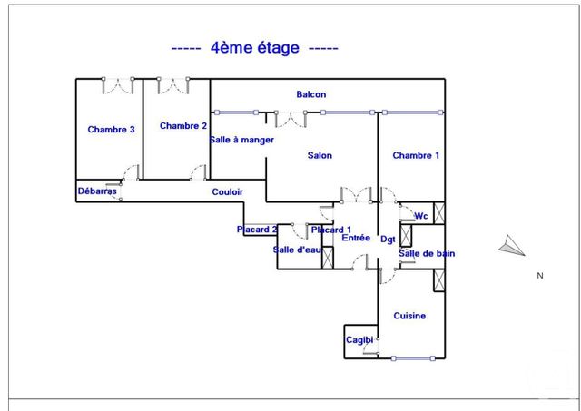 Appartement F4 &agrave; vendre - 4 pi&egrave;ces - 104,43 m2 - Blois - 41 - CENTRE